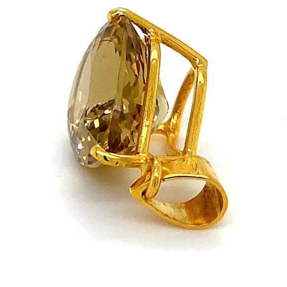 Congo Citrine 12.63ct Solid 18K Gold Pendant - Picture 7 of 8